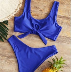 High rise high leg bow tie bikini